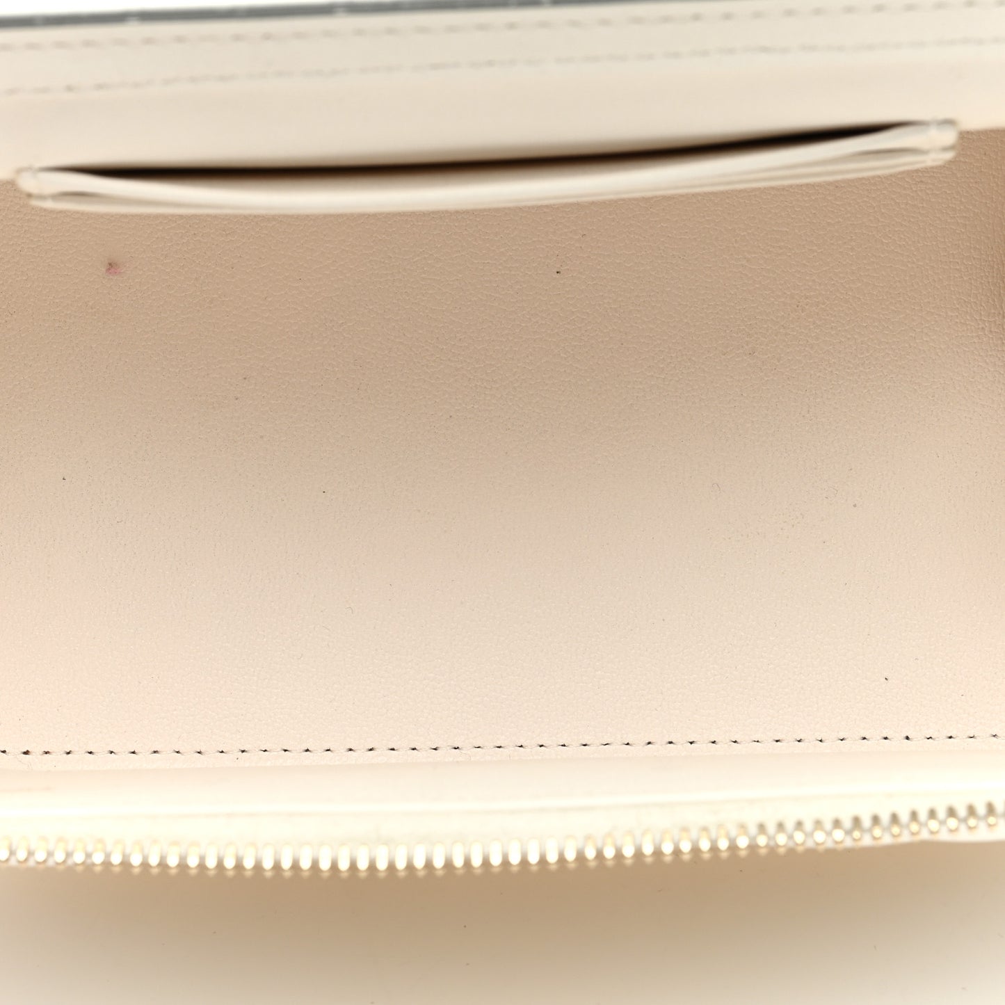 Lambskin Quilted Small Pillow Crush Vanity Case With Chain White