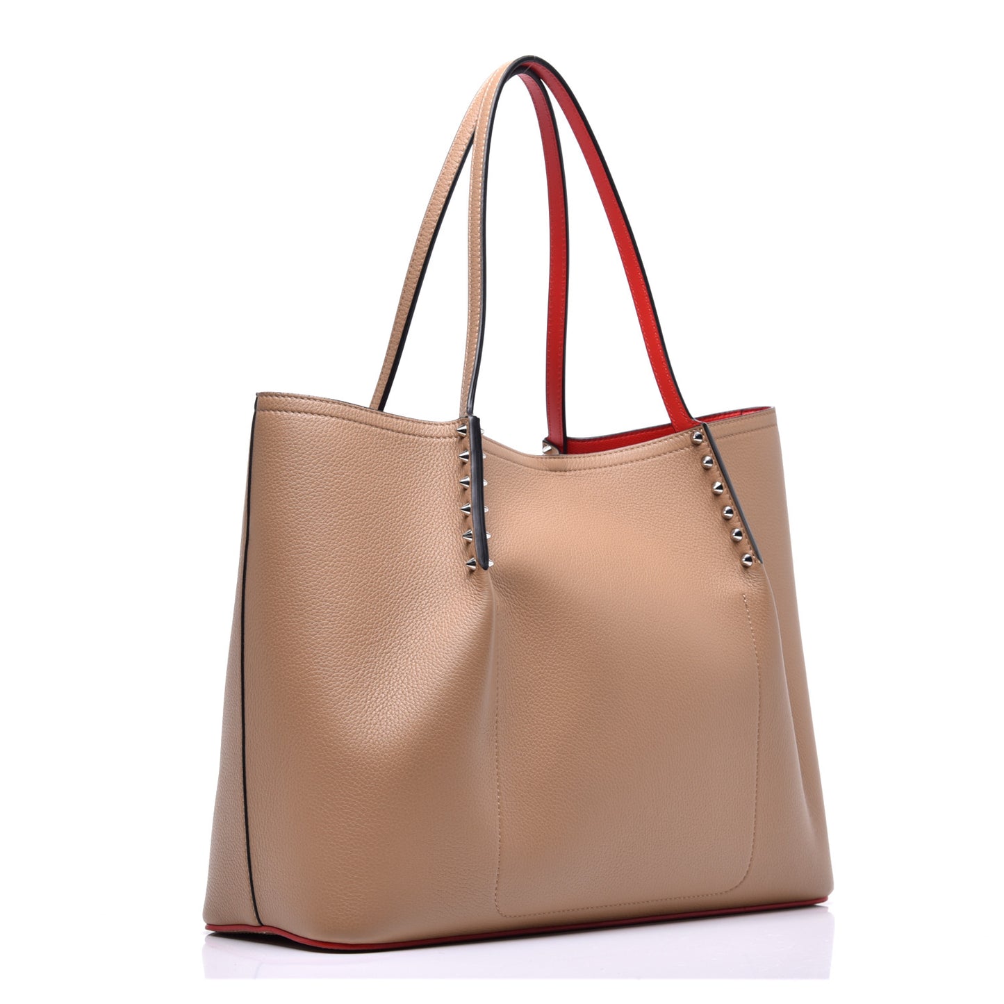Calfskin Large Cabarock Spikes Tote Nude
