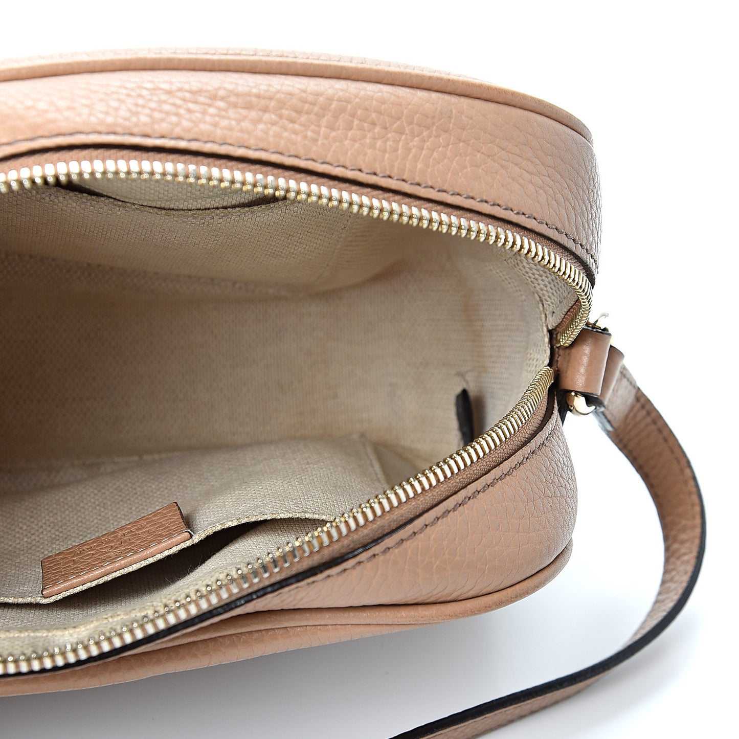Pebbled Calfskin Small Soho Disco Bag Rose Beige