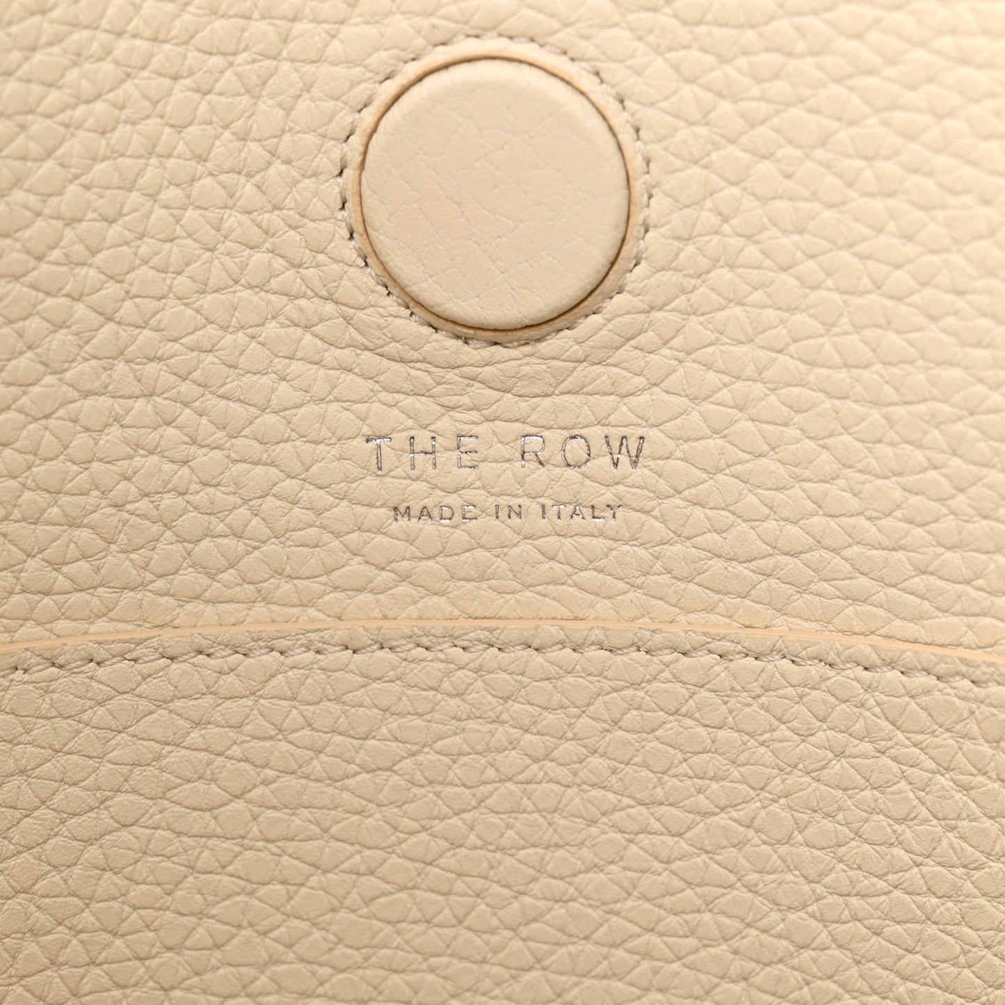 Grained Calfskin Symmetric Tote Ivory