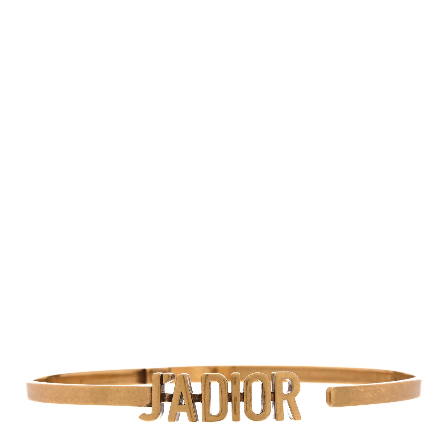 Christian Dior Metal J'Adior Logo Choker Necklace Antique Gold