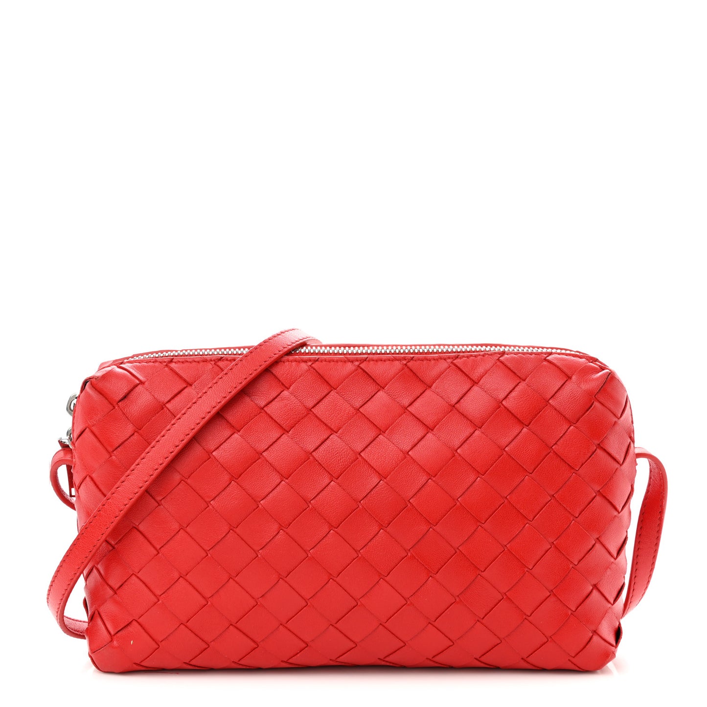 Nappa Intrecciato Small Camera Bag Red