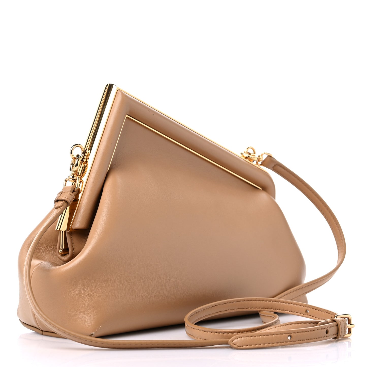 Shiny Nappa Small Fendi First Sand