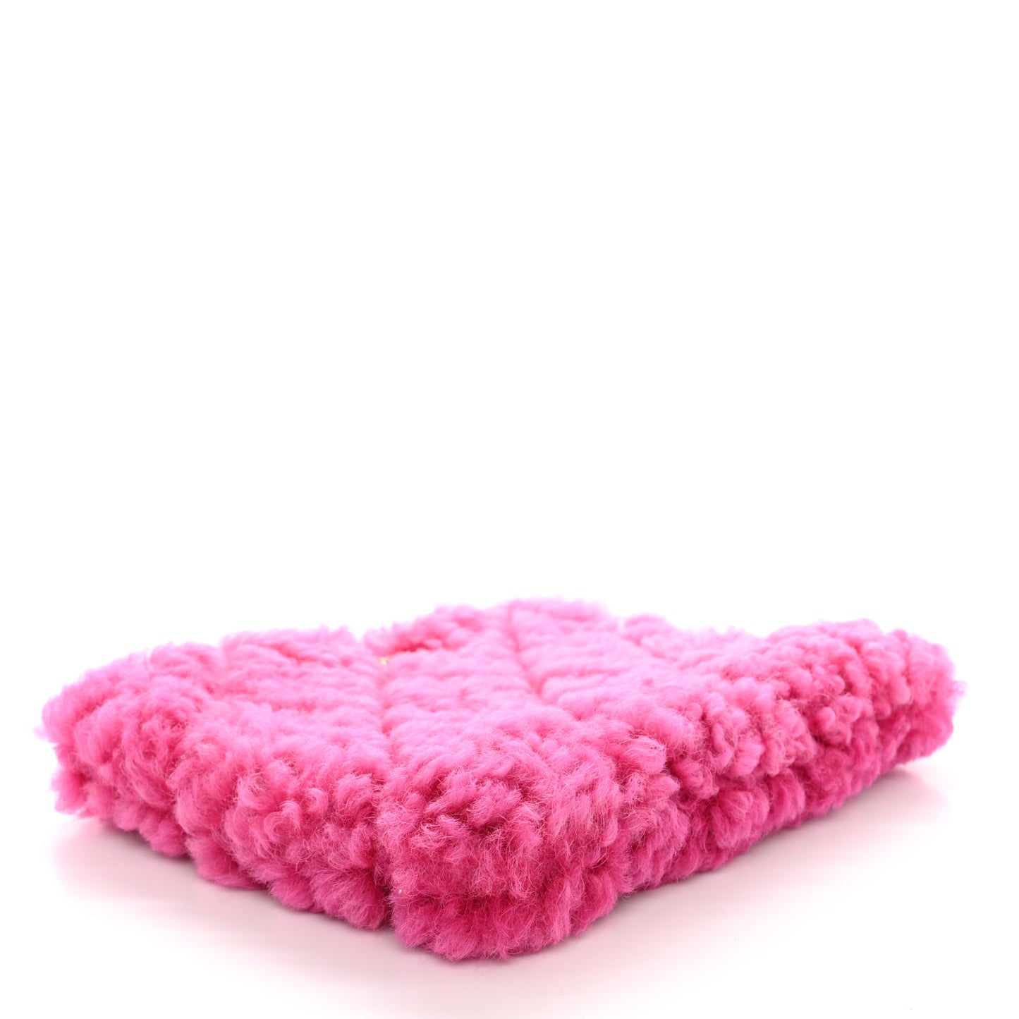 Shearling Sheepskin Large Chanel 19 Cosmetic Case Pink