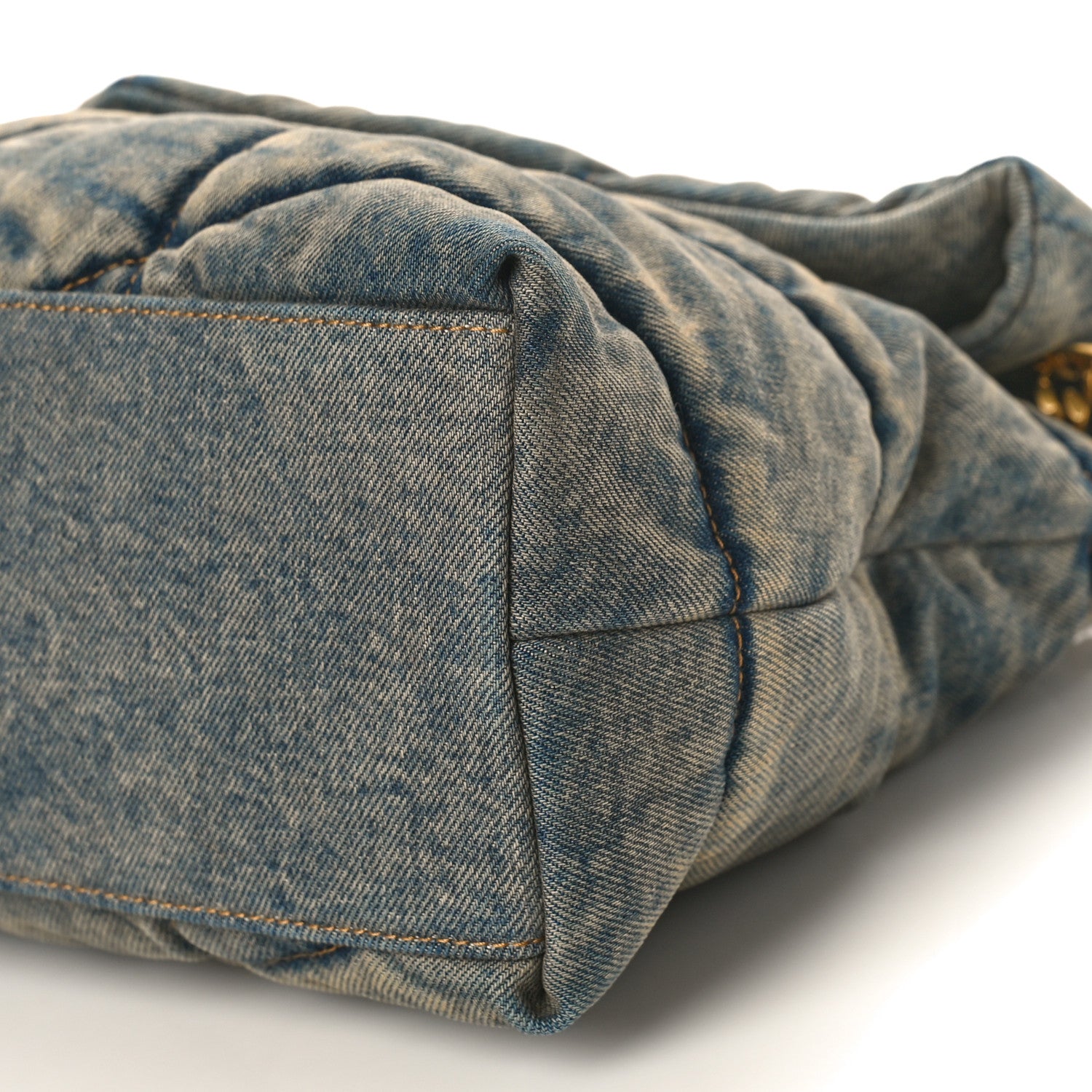 Saint Laurent Denim Quilted Medium Loulou Puffer Monogram Chain Satchel Blue Cinnamon 8 of 8