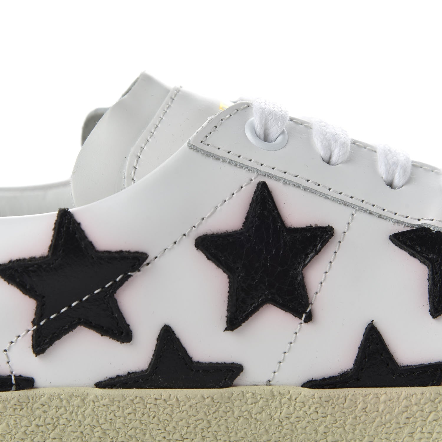 Saint Laurent Calfskin Star Court Sneakers 39.5 White Black 10 of 11