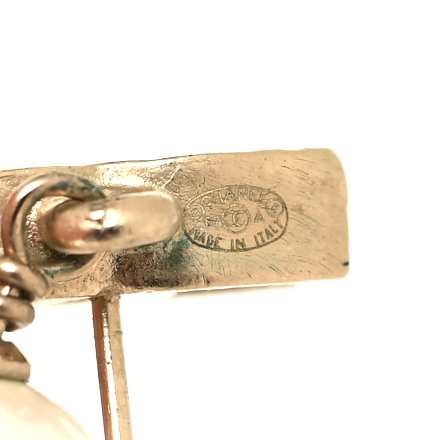 Pearl CC Drop Earrings Gold