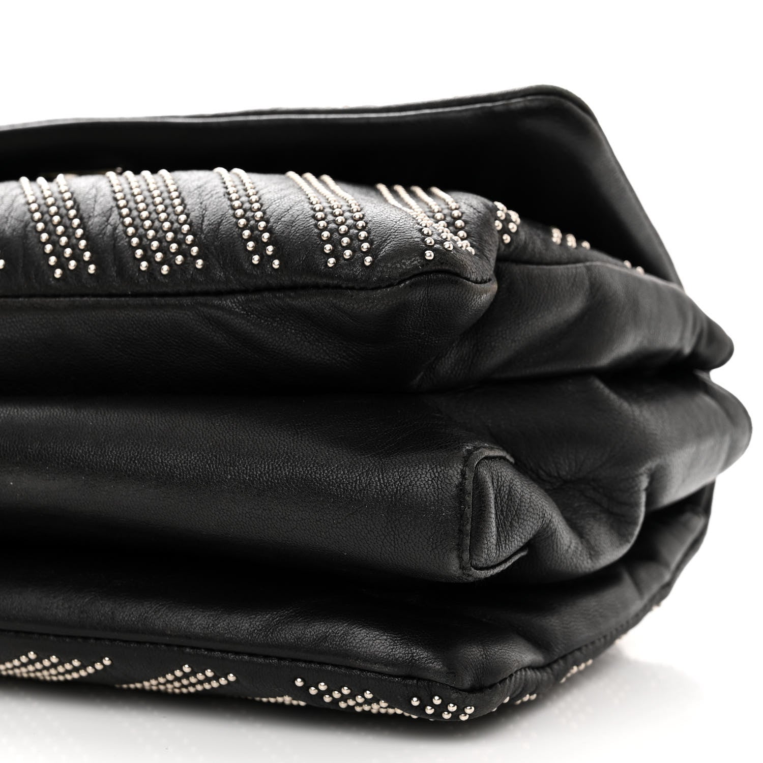 Salvatore Ferragamo Calfskin Studded Gelly Bag Black 9 of 9