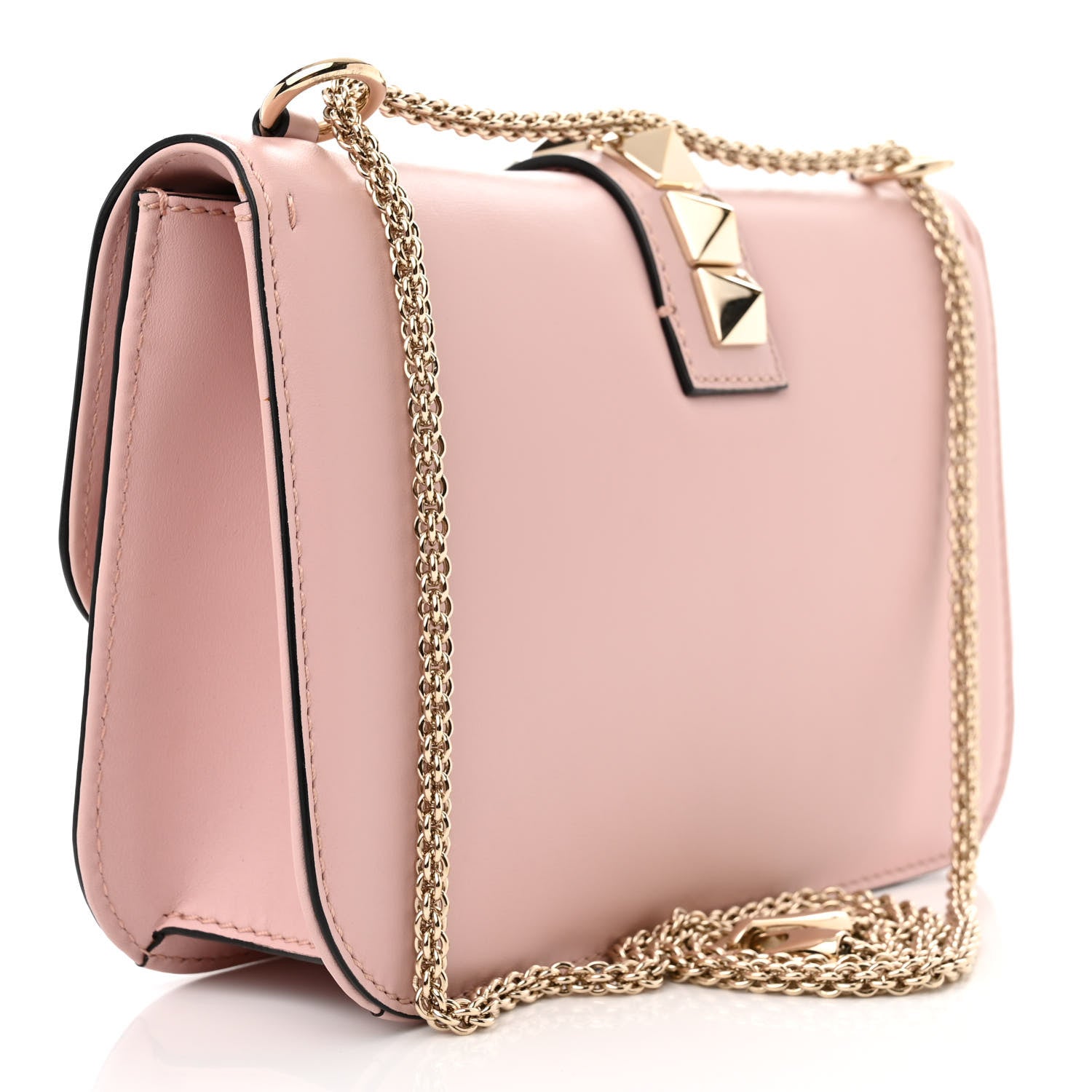 Valentino Garavani Vitello Medium Glam Lock Rockstud Flap Water Rose 3 of 11