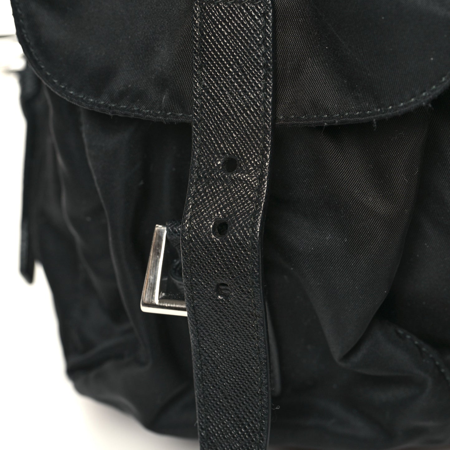 Tessuto Nylon Saffiano Medium Backpack Black