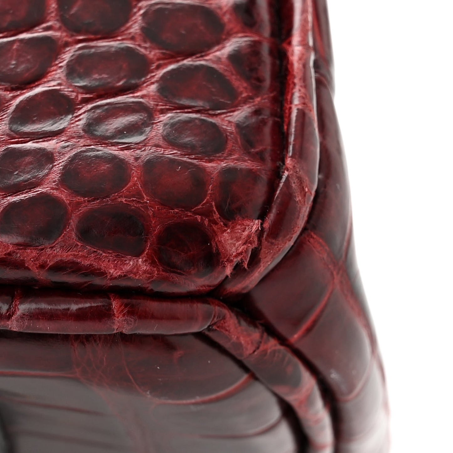 Shiny Porosus Crocodile Birkin 30 Bordeaux