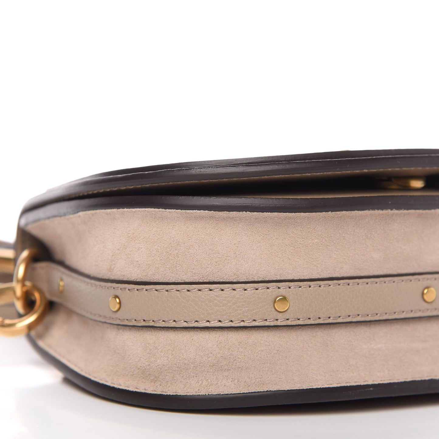 Calfskin Suede Small Nile Bracelet Bag Motty Grey
