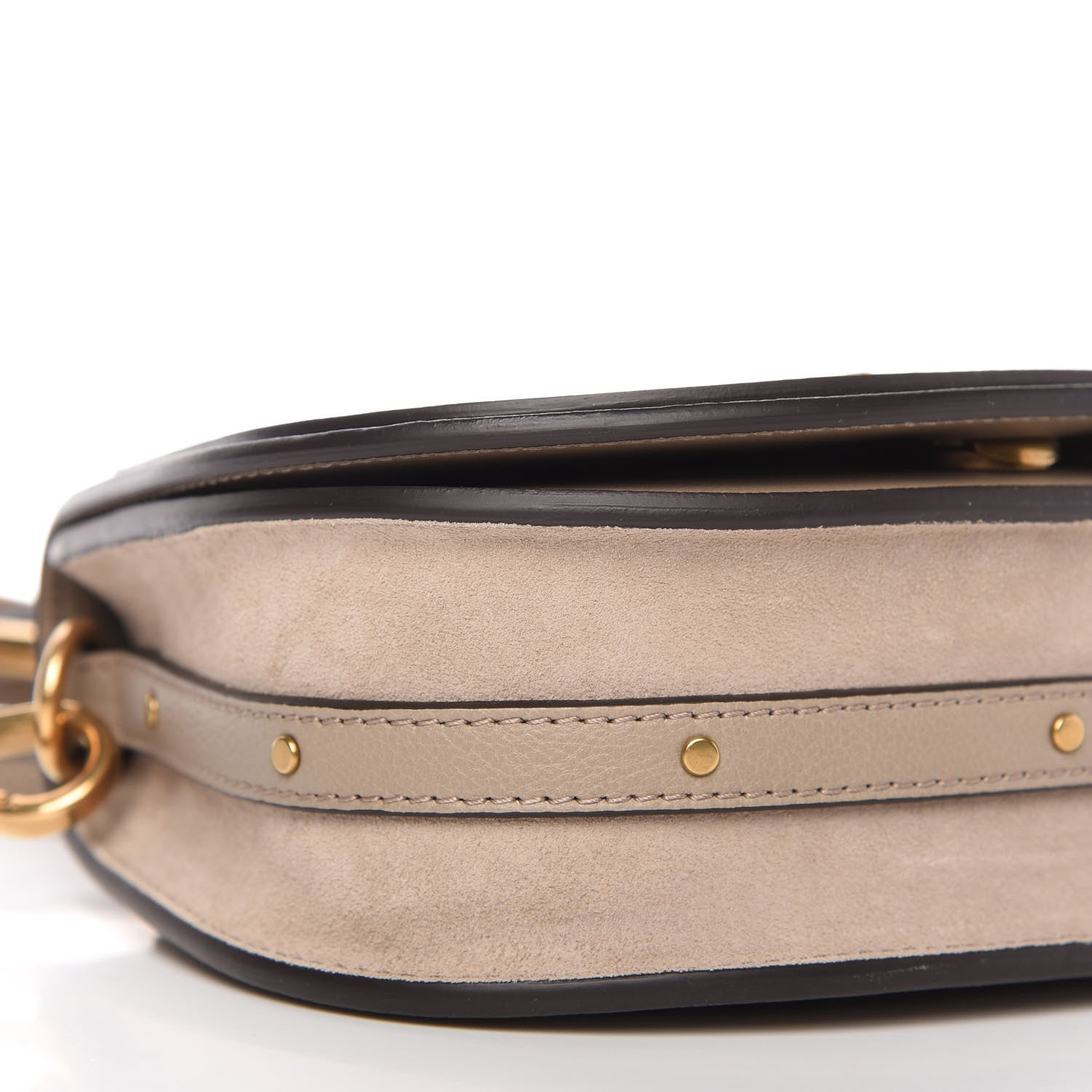 Chloe Calfskin Suede Small Nile Bracelet Bag Motty Grey 6 of 10