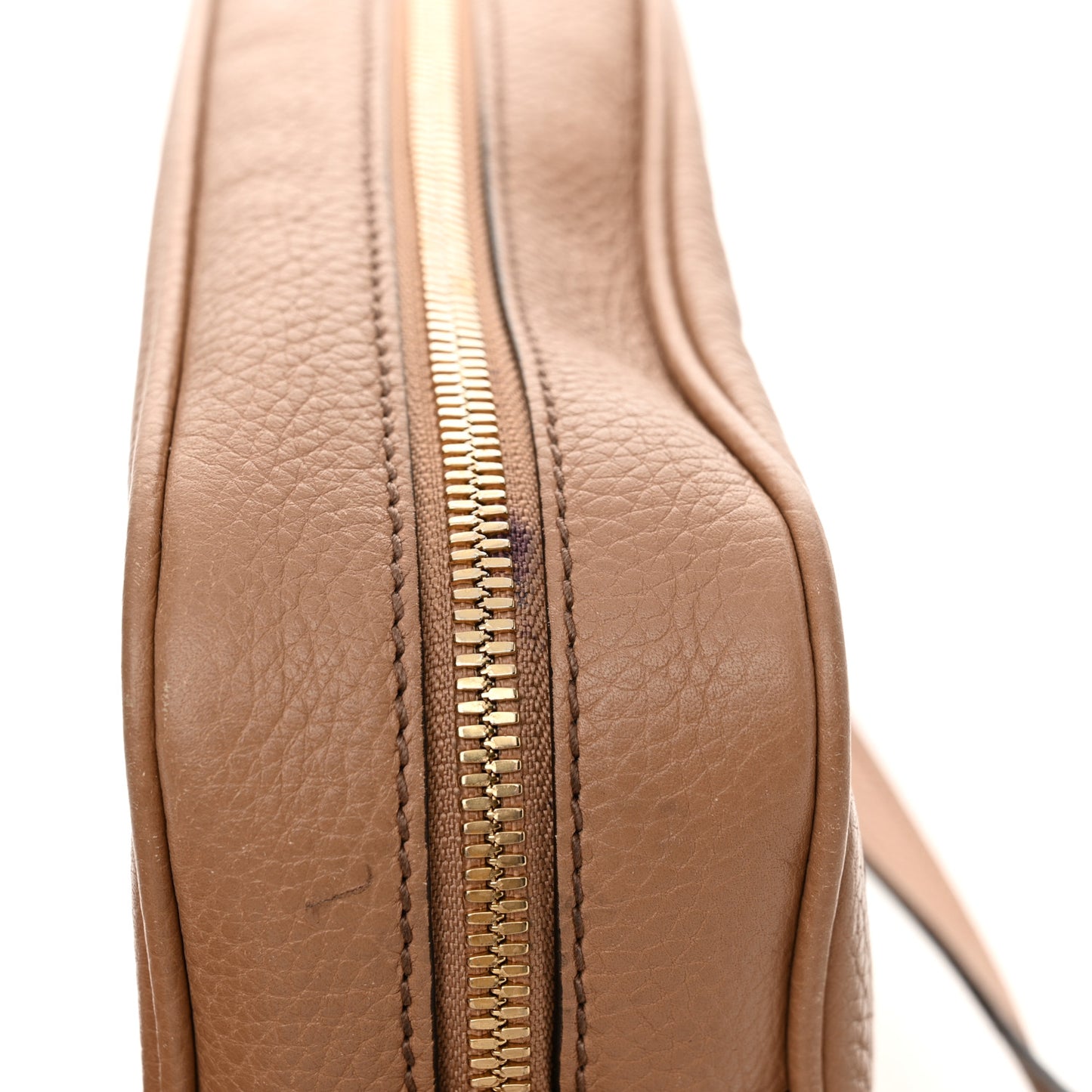 Pebbled Calfskin Small Soho Disco Bag Camelia