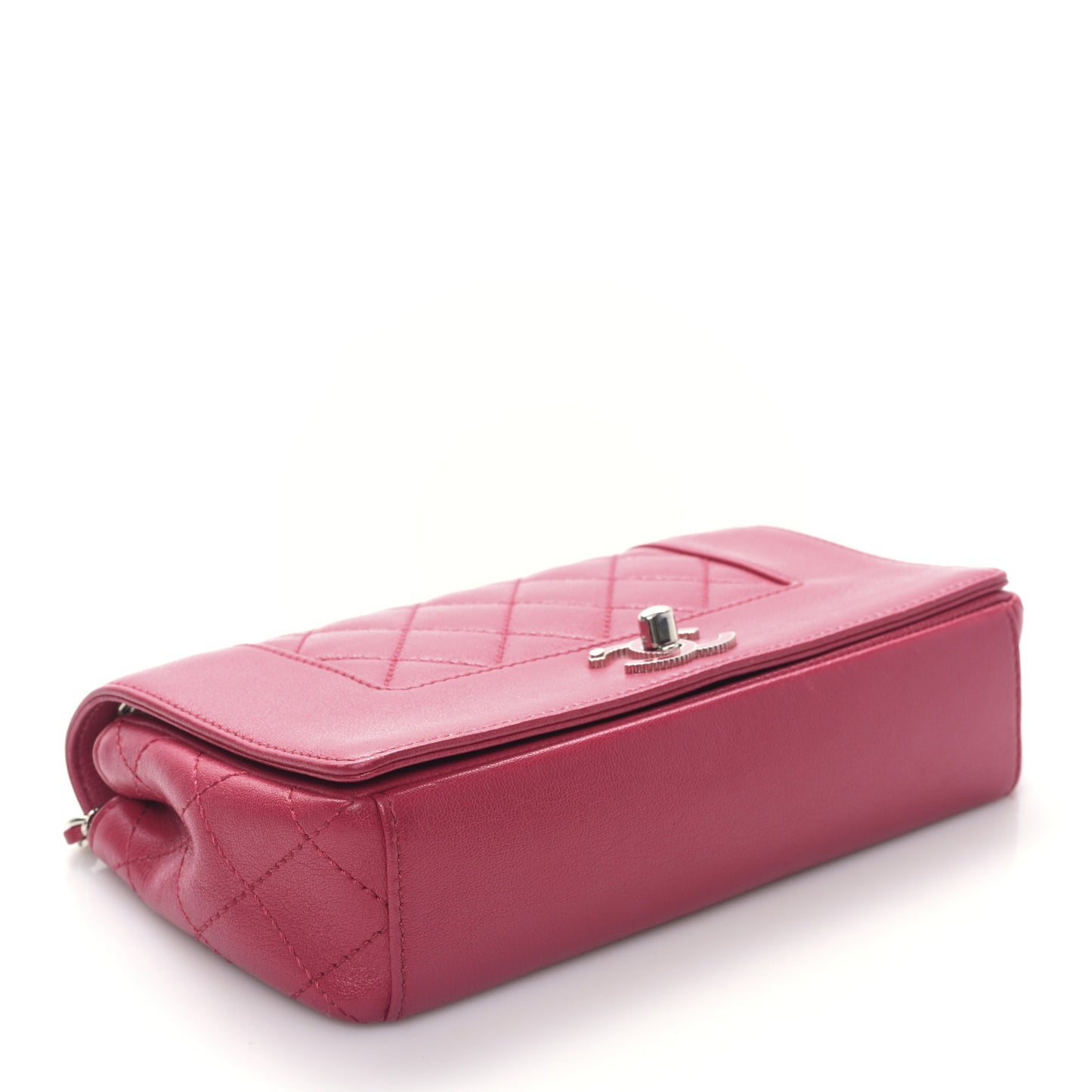 Iridescent Sheepskin Quilted Small Vintage Mademoiselle Flap Dark Pink