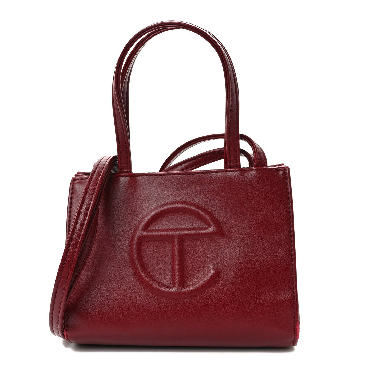 Vegan Leather Small Shopping Bag Oxblood