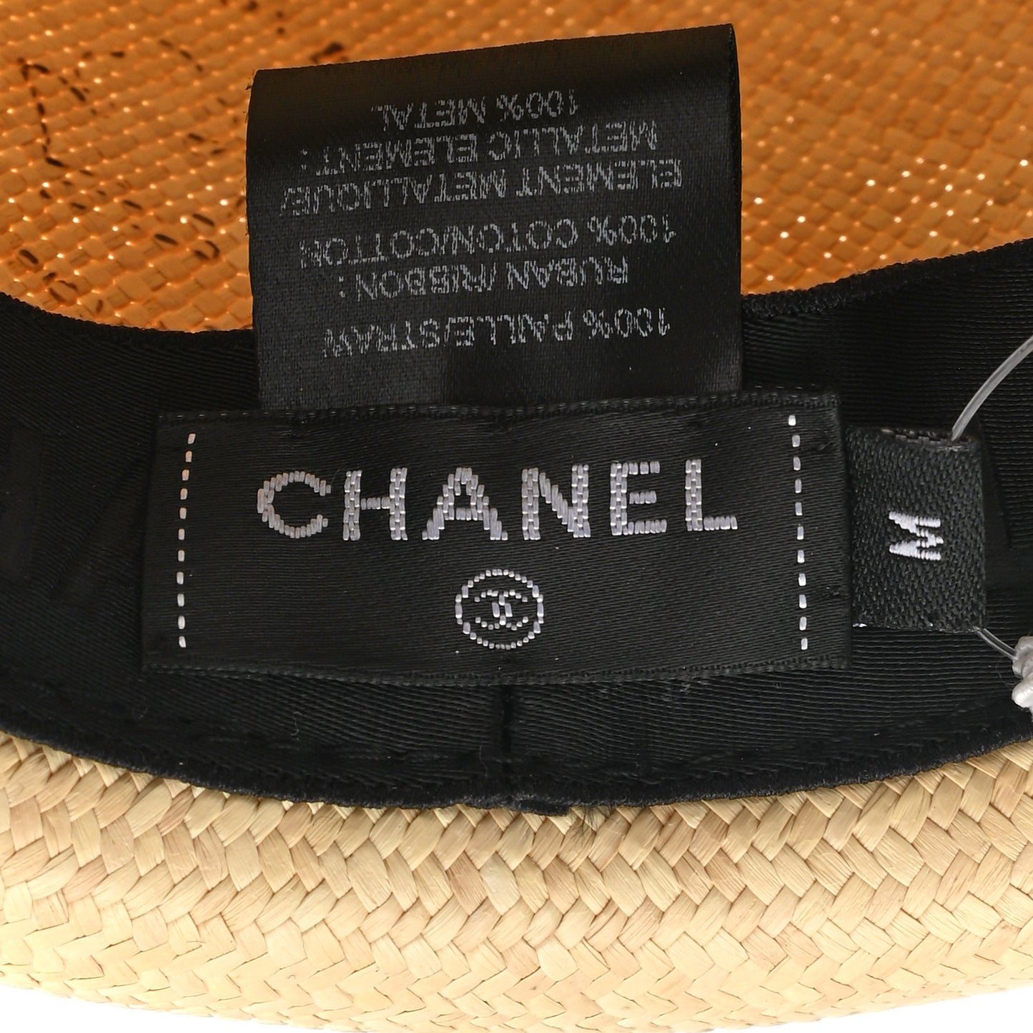 Straw CC Fedora Hat M Beige