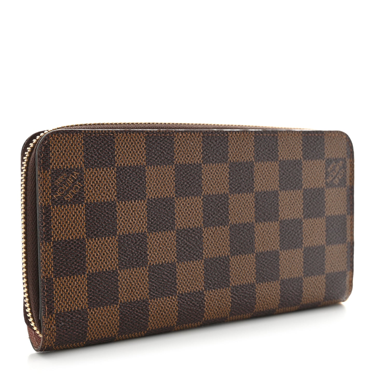 Damier Ebene Zippy Wallet Rose Ballerine