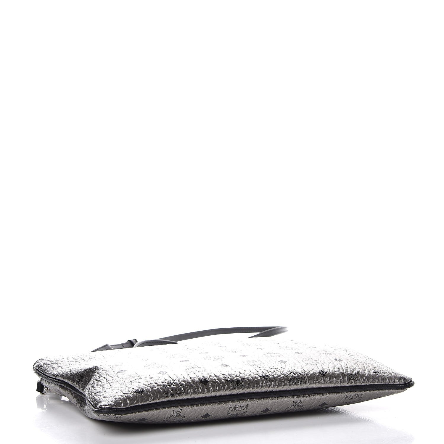 MCM Metallic Visetos Original Medium Pouch Silver 4 of 13