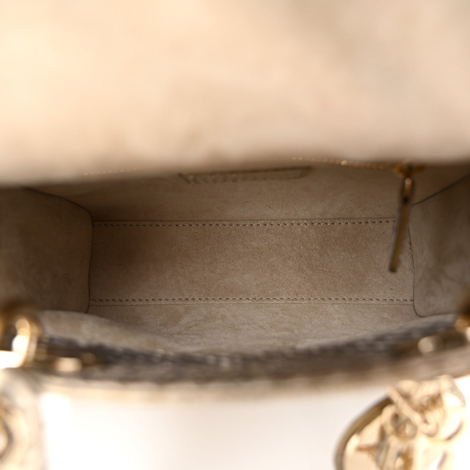Christian Dior Metallic Snakeskin Mini Lady Dior Light Gold Multi 5 of 11
