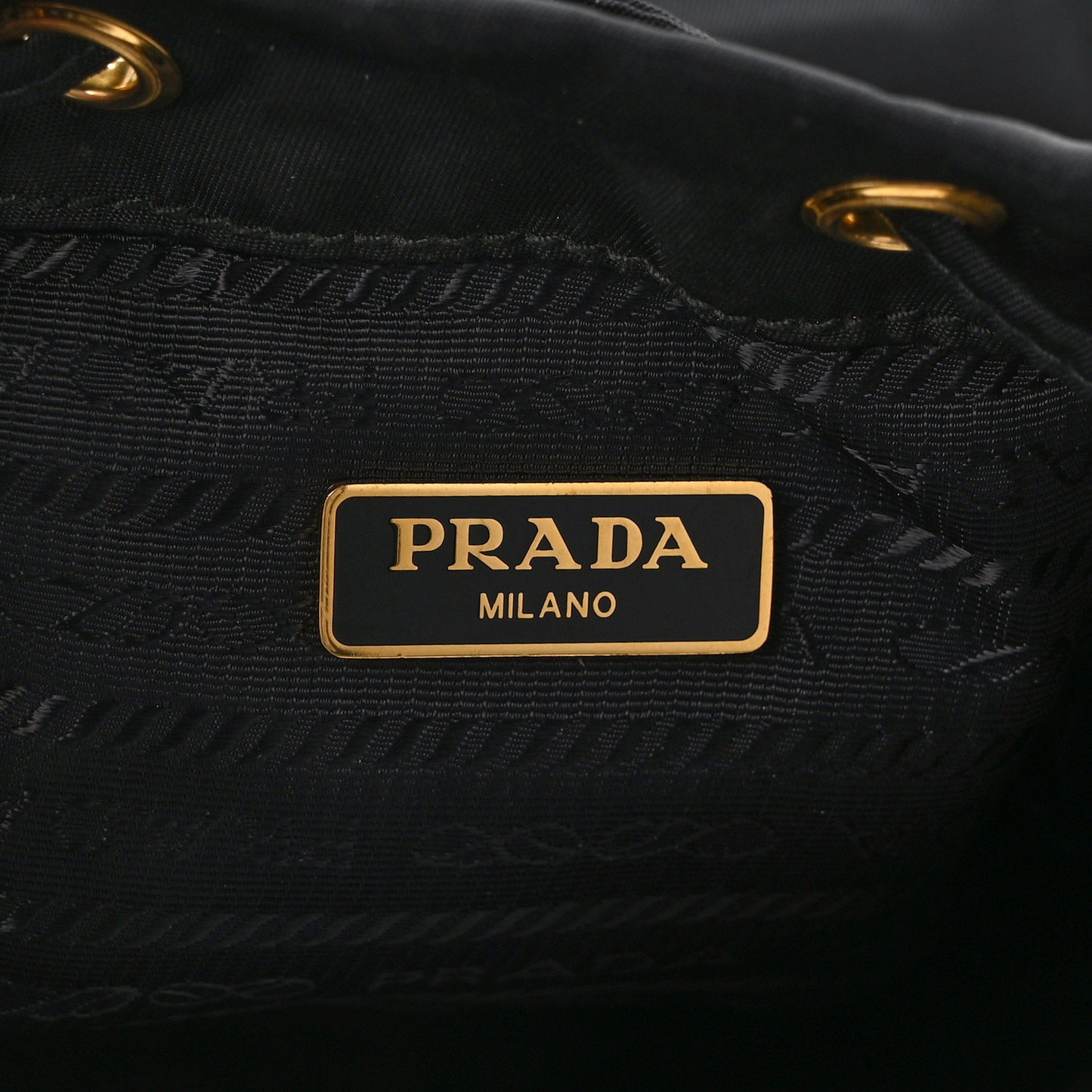 Nylon Vela Saffiano Mini Bucket Crossbody Bag Black