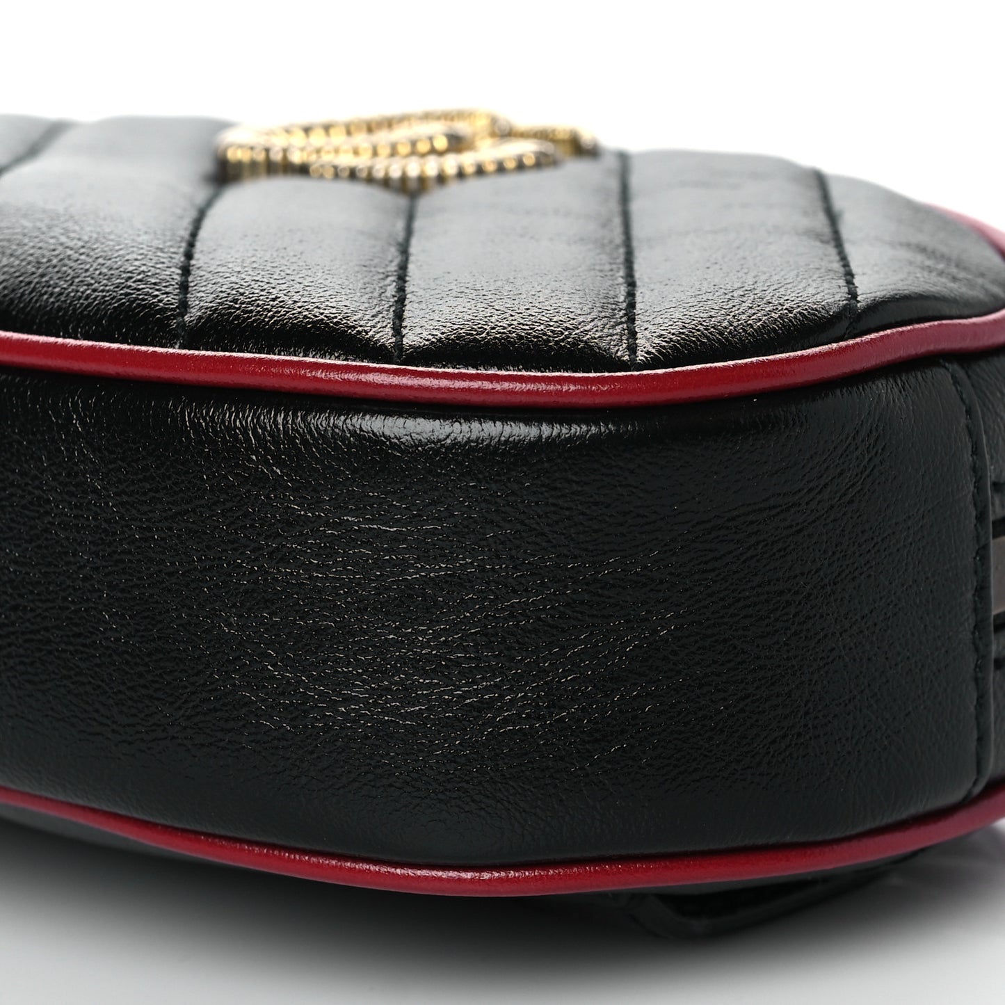 Azalea Calfskin Matelasse Diagonal Torchon GG Marmont Belt Bag 85 34 Black Romantic Cerise
