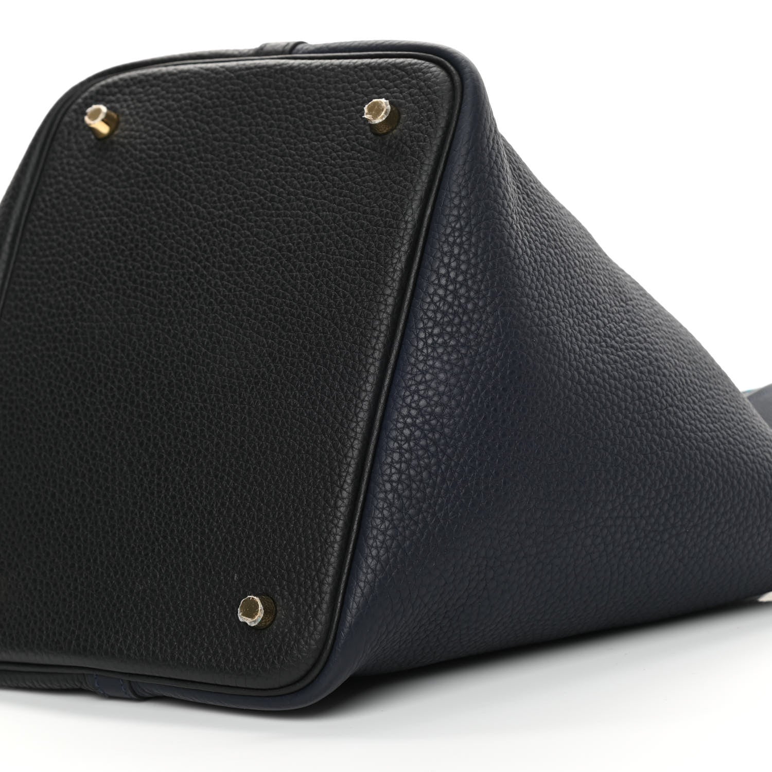 Hermes Taurillon Clemence Casaque Picotin Lock 22 MM Bleu Nuit Black Blue Frida 10 of 10