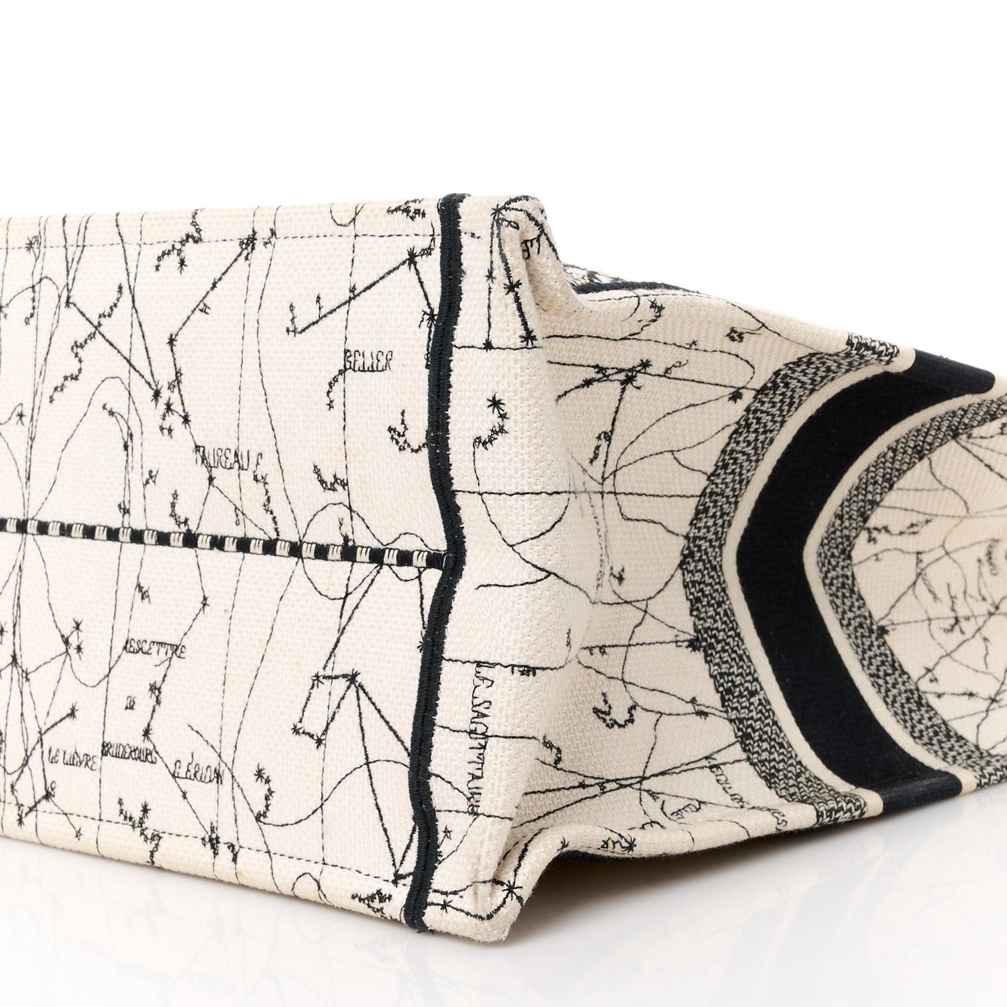 Canvas Embroidered Zodiac Book Tote Latte Multicolor