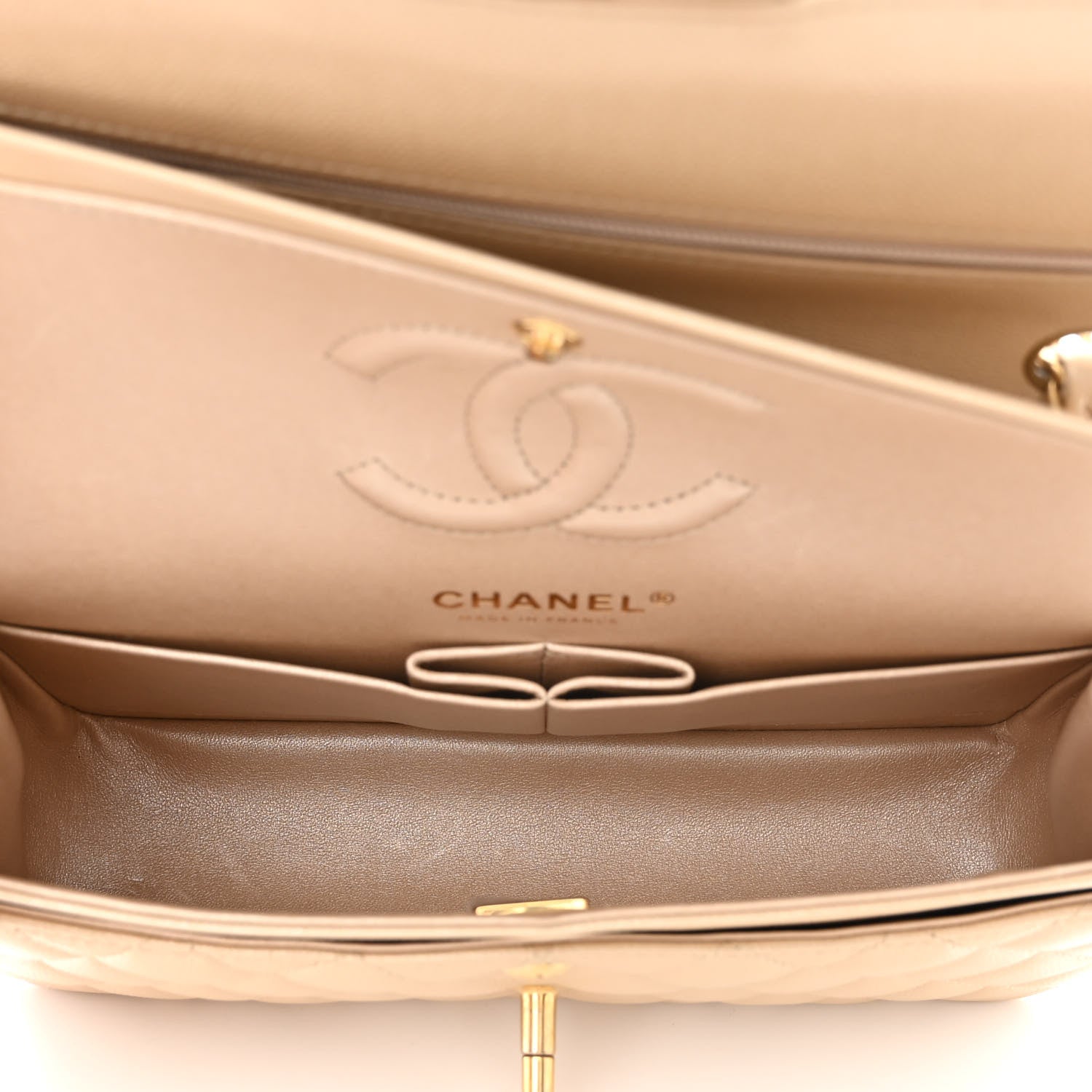 Chanel Iridescent Caviar Quilted Small Double Flap Beige 5 of 11