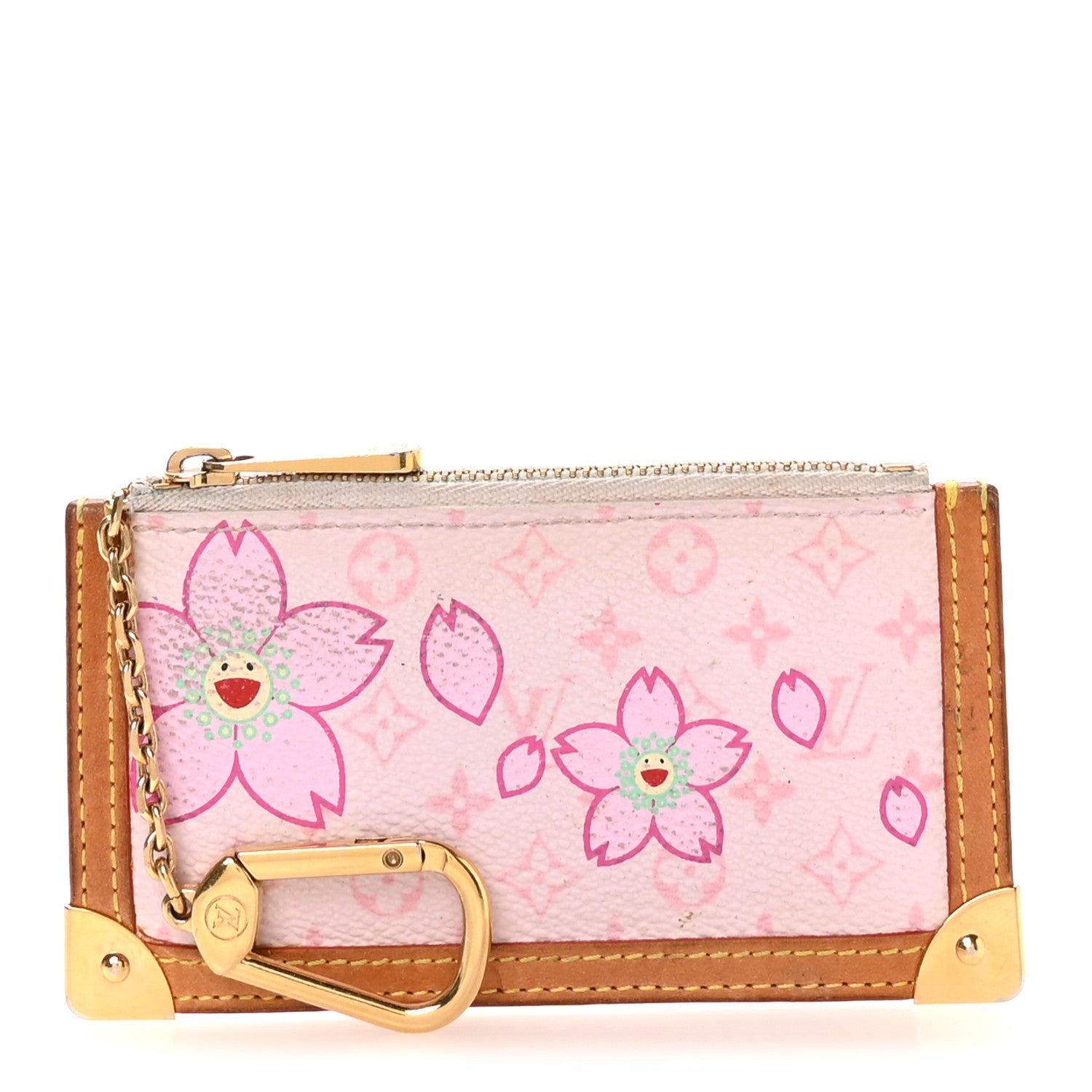 Louis Vuitton Monogram Cherry Blossom Key Pouch Pink 1800302