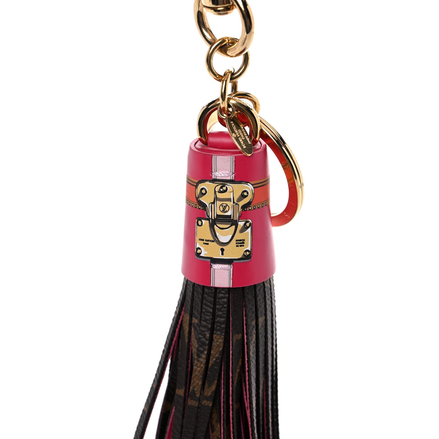 Monogram Summer Trunk Tassel Bag Charm Key Holder