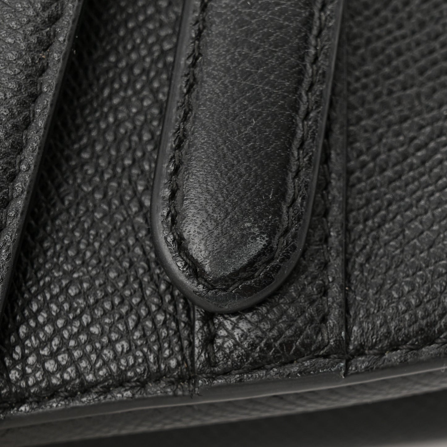 Grained Calfskin Saddle Bag Black