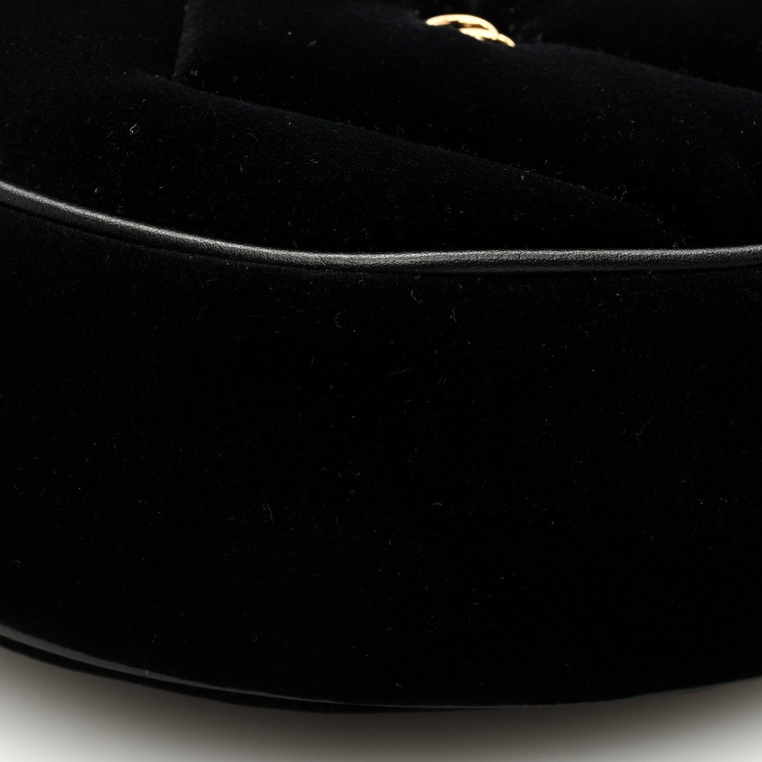 Gucci Velvet Matelasse Double G Studs Torchon GG Marmont Half Moon Hobo Black 7 of 8