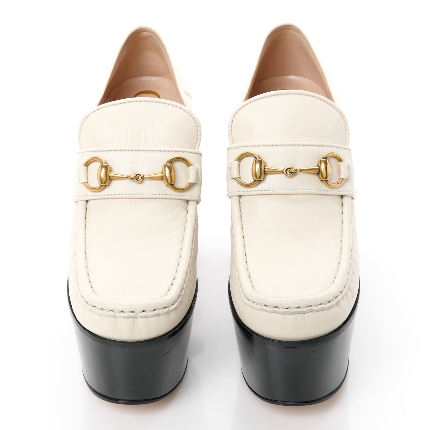 Malaga Kid Pearl Studded Vegas Platform Loafers 37 Mystic White