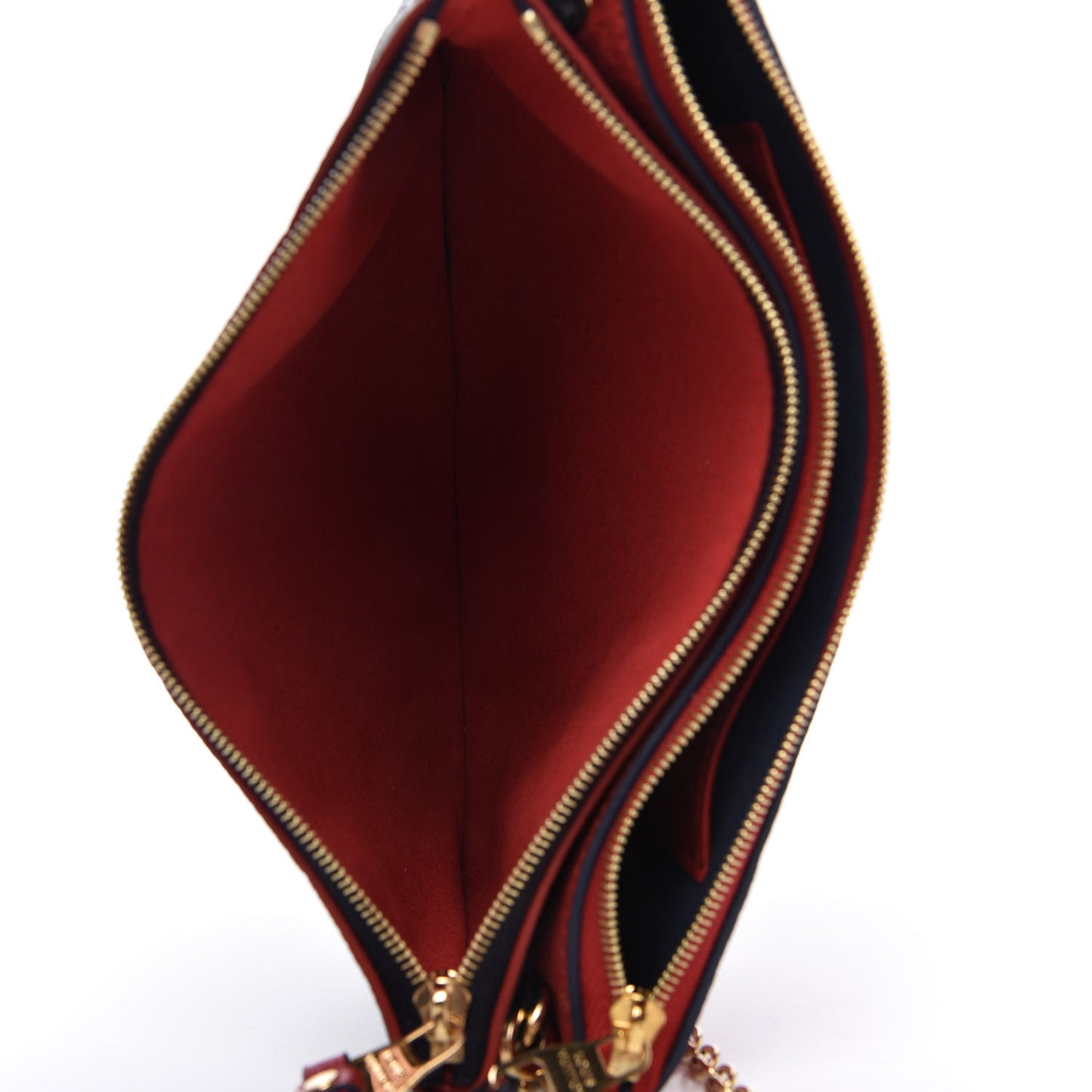 Empreinte Double Zip Pochette Marine Rouge