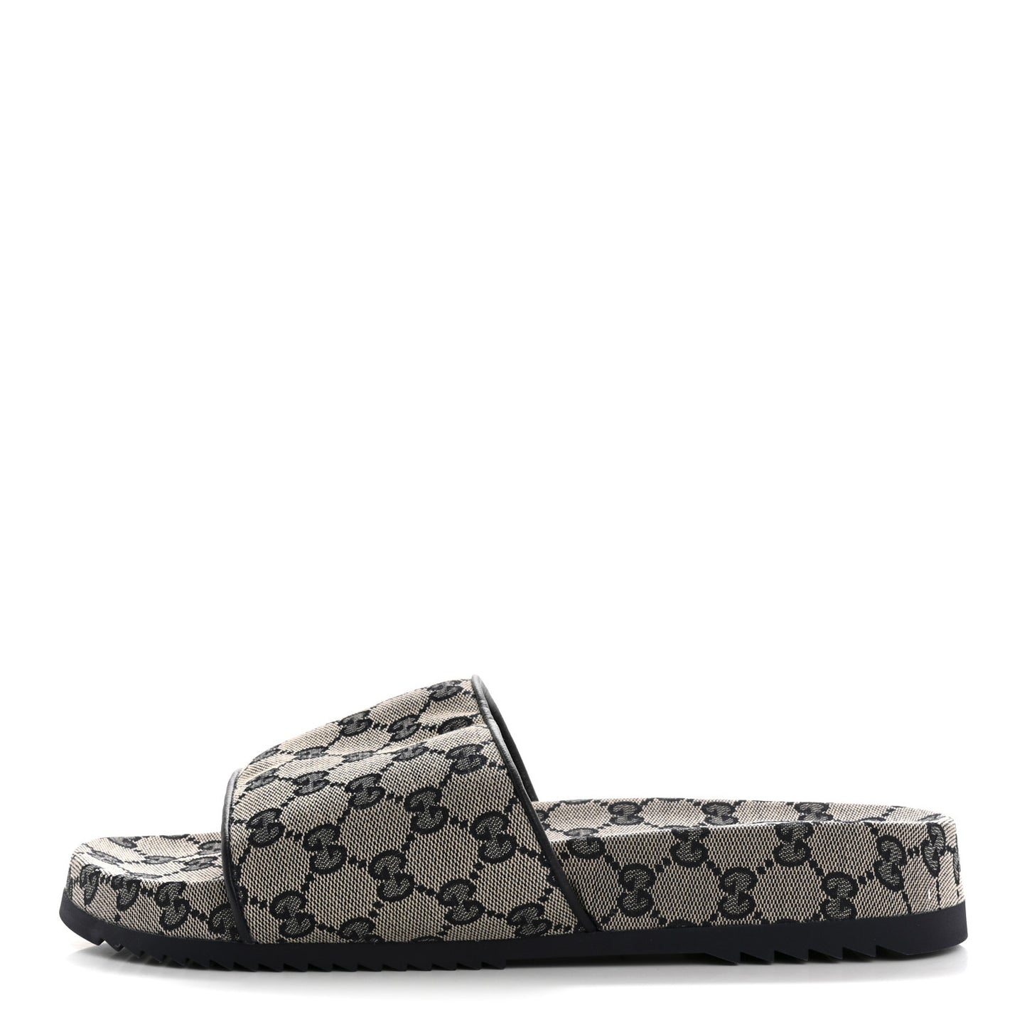 Canvas GG Monogram Mens Slide Sandals 10 Beige Blue