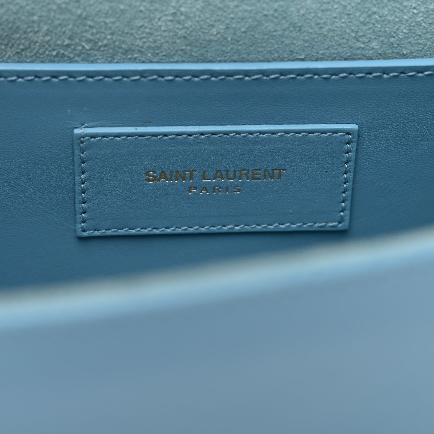 Smooth Calfskin Classic Monogram Cassandre Clutch Blue Glacier