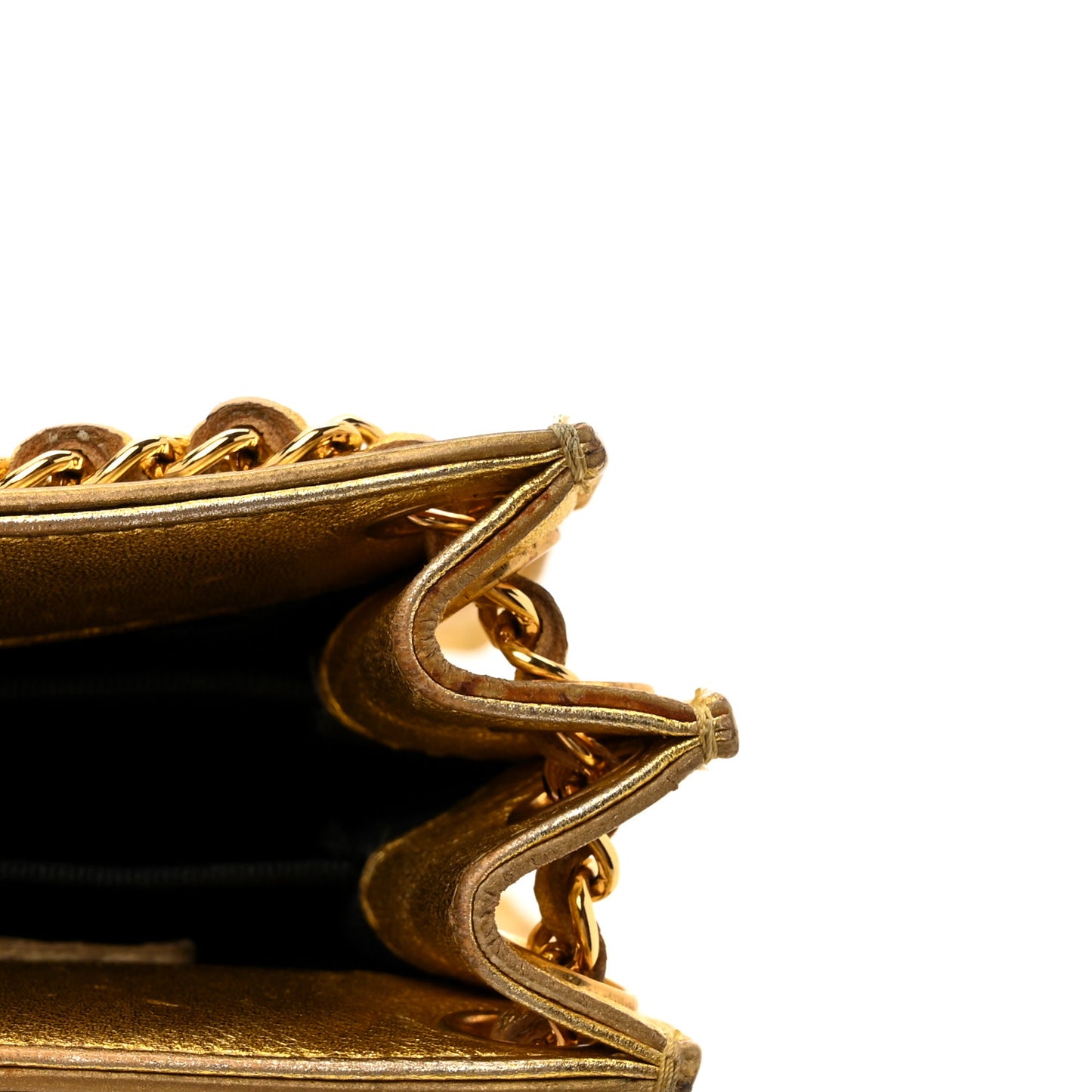Patent Crossbody CC Phone Holder Gold