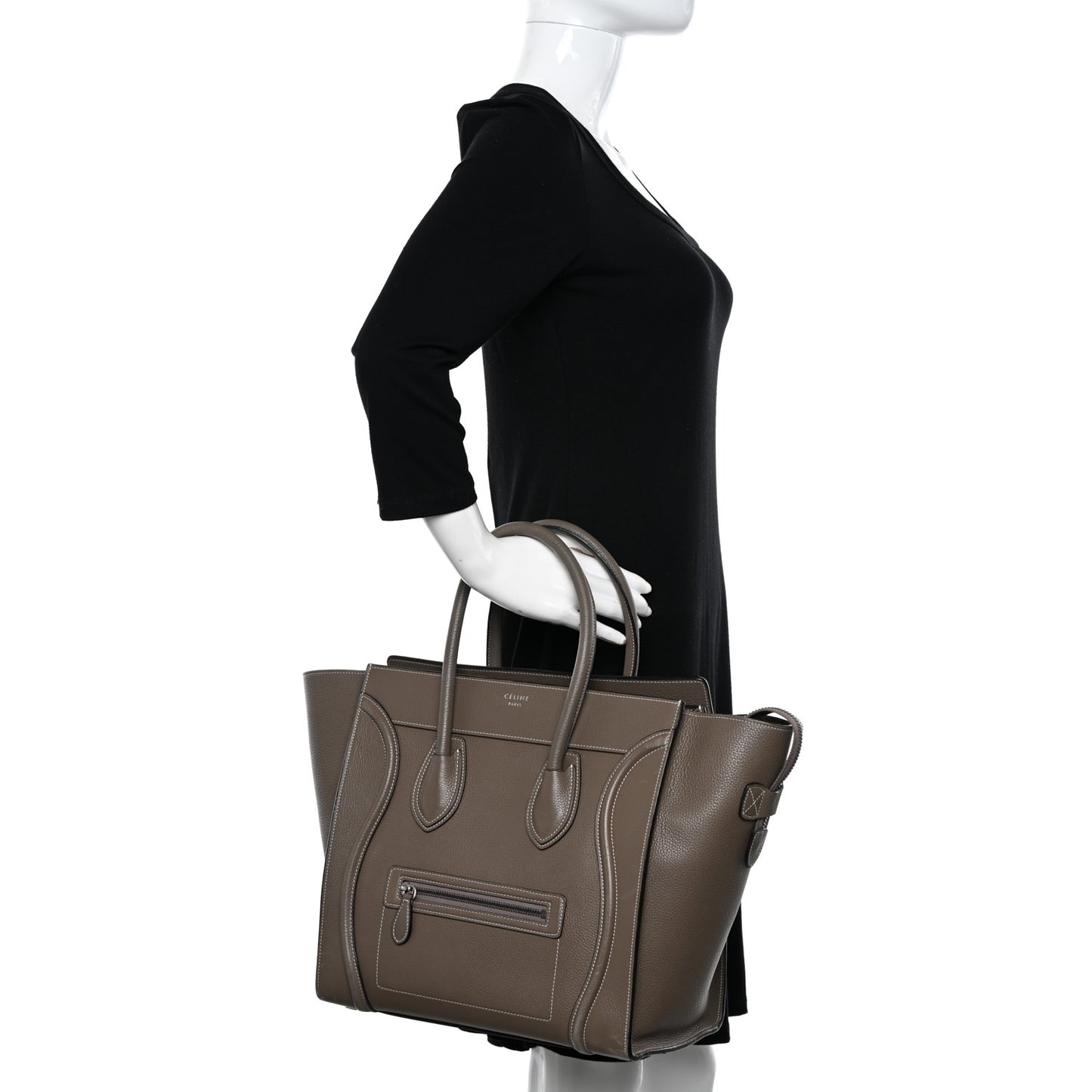 Drummed Calfskin Mini Luggage Souris