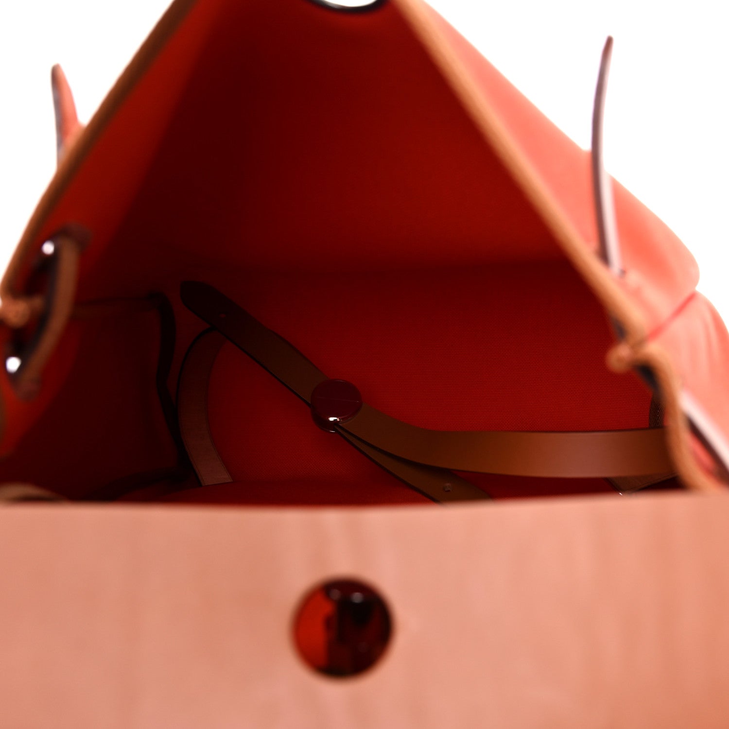 Hermes Military Toile Vache Hunter Herbag a Dos Zip Retourne Backpack Orange Mecano Fauve 6 of 10