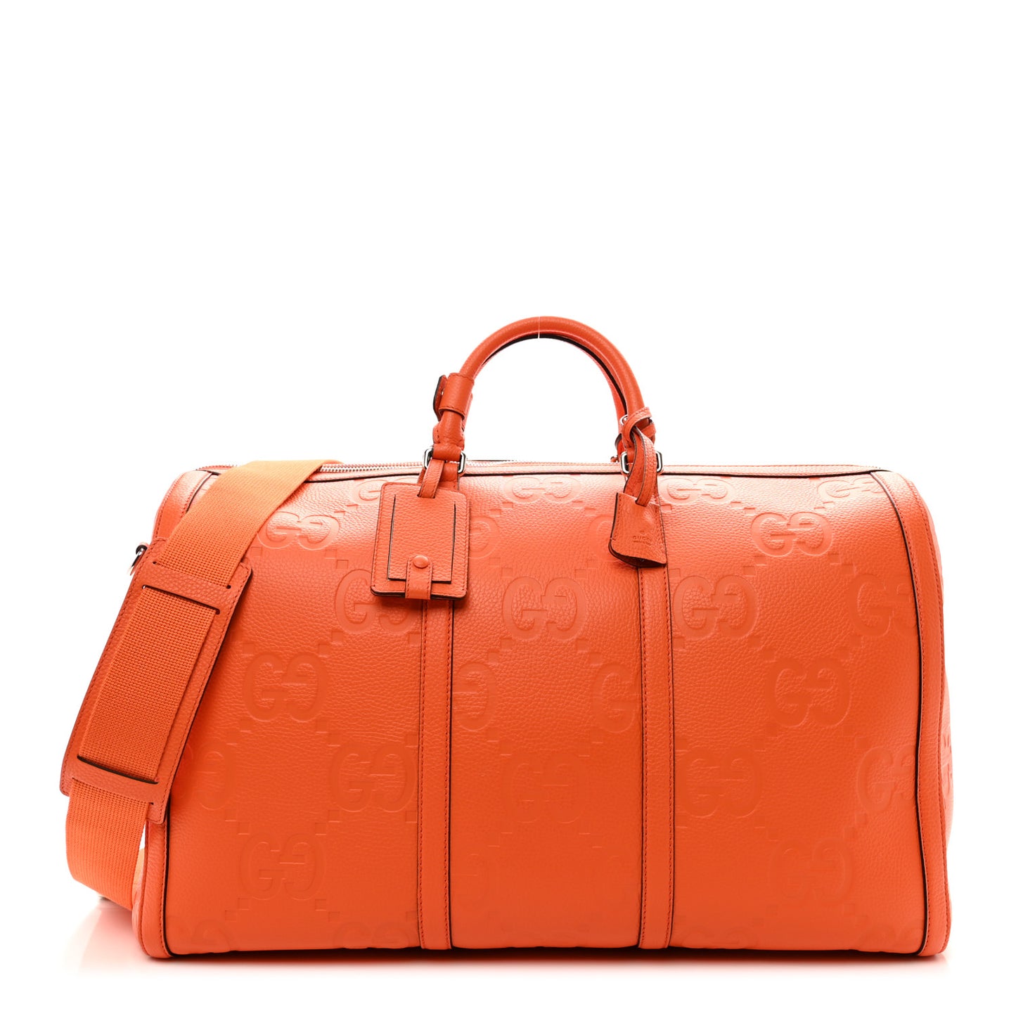 Piuma Calfskin Jumbo GG Embossed Large Duffle Bag Good Orange
