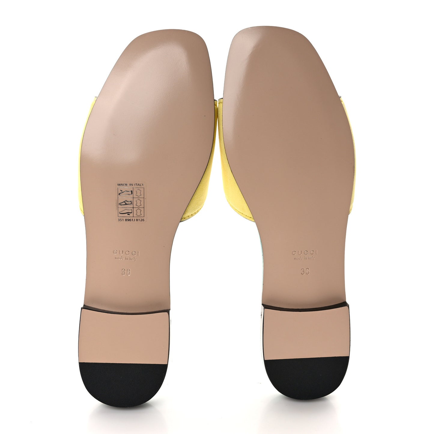 Kid Scamosciato Interlocking G Cut Out Slide Sandals 38 Banana