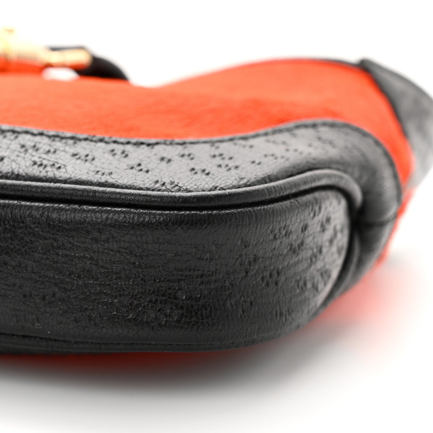 Calf Hair Textured Dollar Calfskin Mini Jackie 1961 Hobo Orange Black