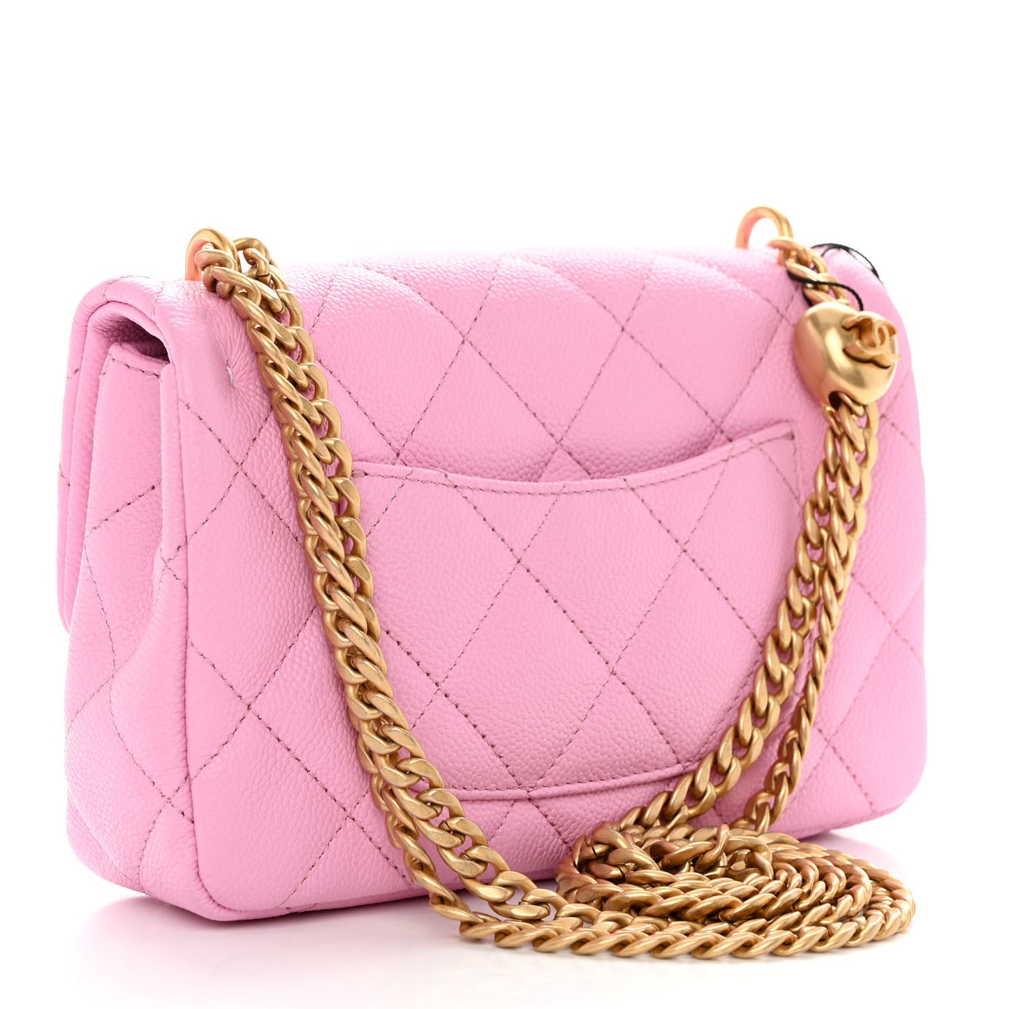Caviar Quilted Mini Rectangular Sweetheart Flap Lilac