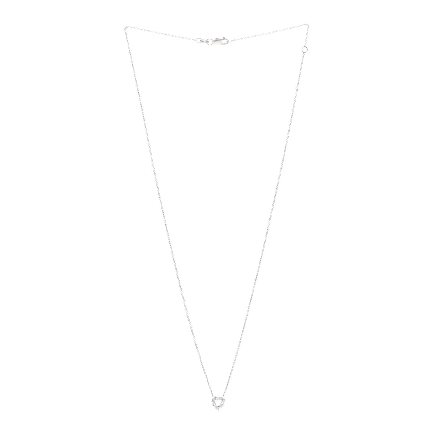 Roberto Coin 18K White Gold Diamond Tiny Treasures Heart Pendant Necklace 3 of 4