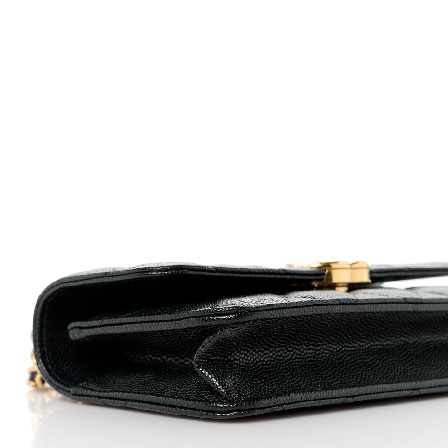 Caviar Quilted Coco First Phone Holder With Chain Black