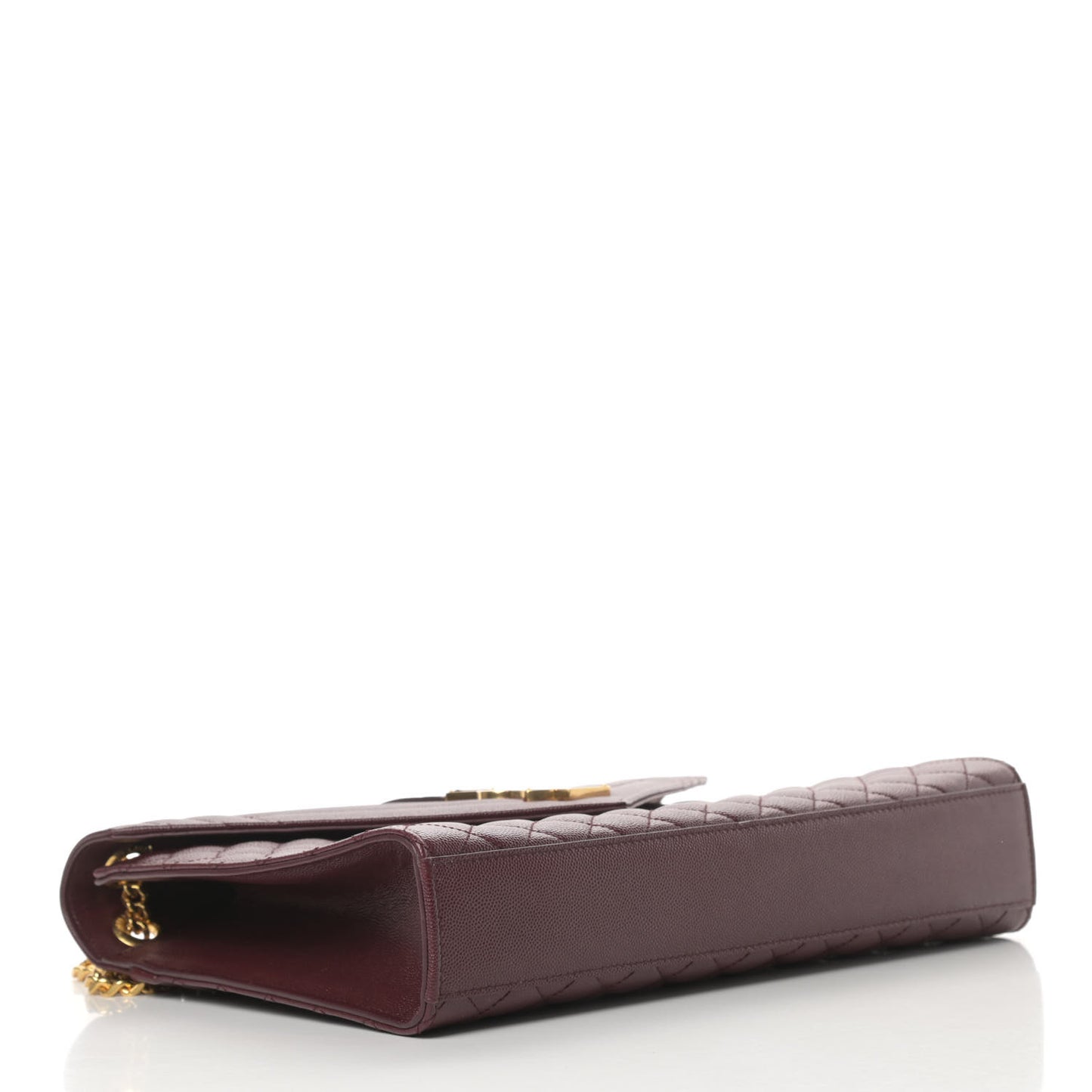 Grain De Poudre Mixed Matelasse Large Triquilt Monogram Satchel Rouge Legion