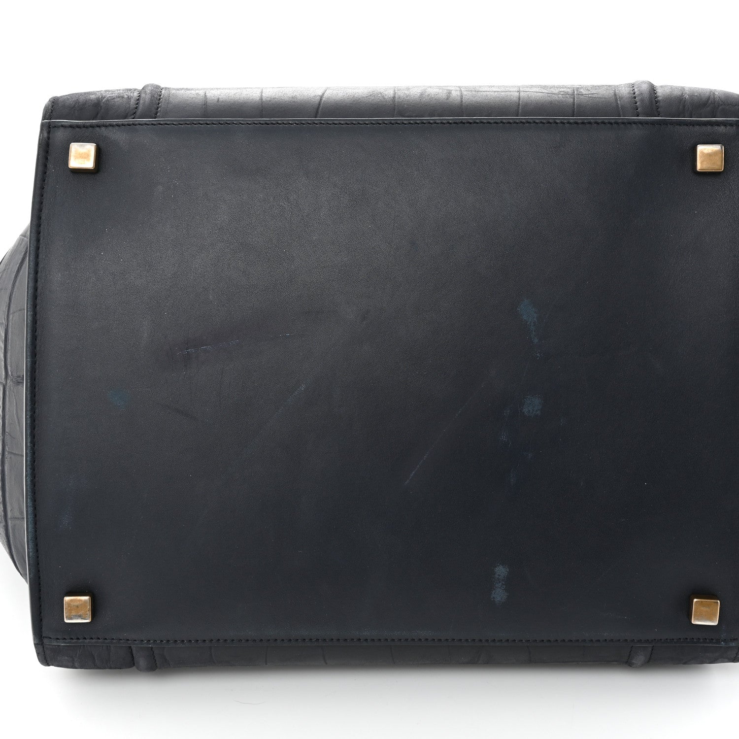 Celine Crocodile Embossed Calfskin Medium Phantom Luggage Navy Blue 11 of 12