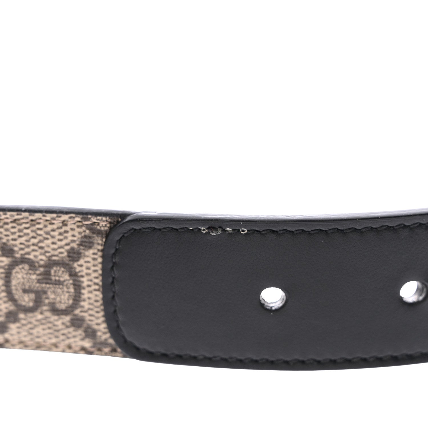 Gucci GG Supreme Monogram Matte Plutone Calfskin Double G 30mm Belt 75 30 Beige Ebony Black 6 of 7