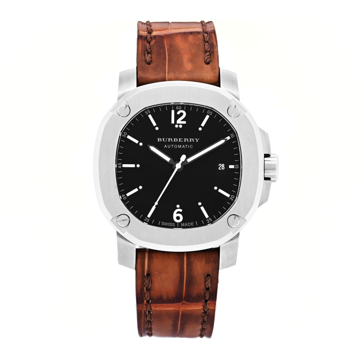 Burberry Stainless Steel Alligator 41mm The Britain Automatic Watch Black BBY1202 1 of 4